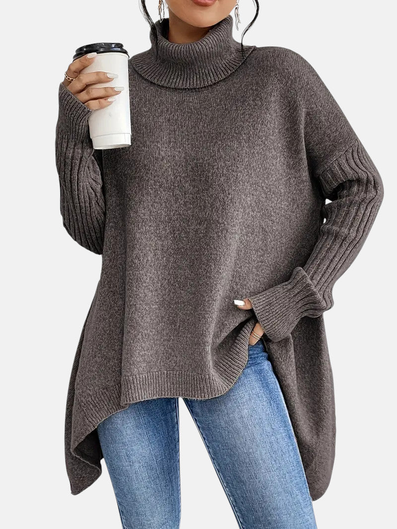 Brigitte | Long Turtle Neck Jumper Espresso Brown