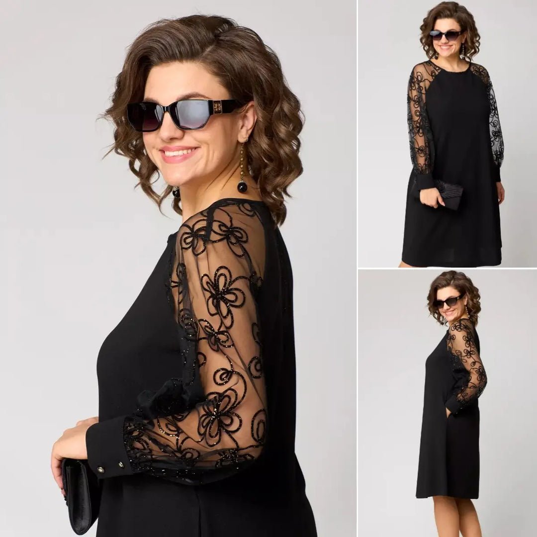 Chloe™ | Elegant Black Lace Dress