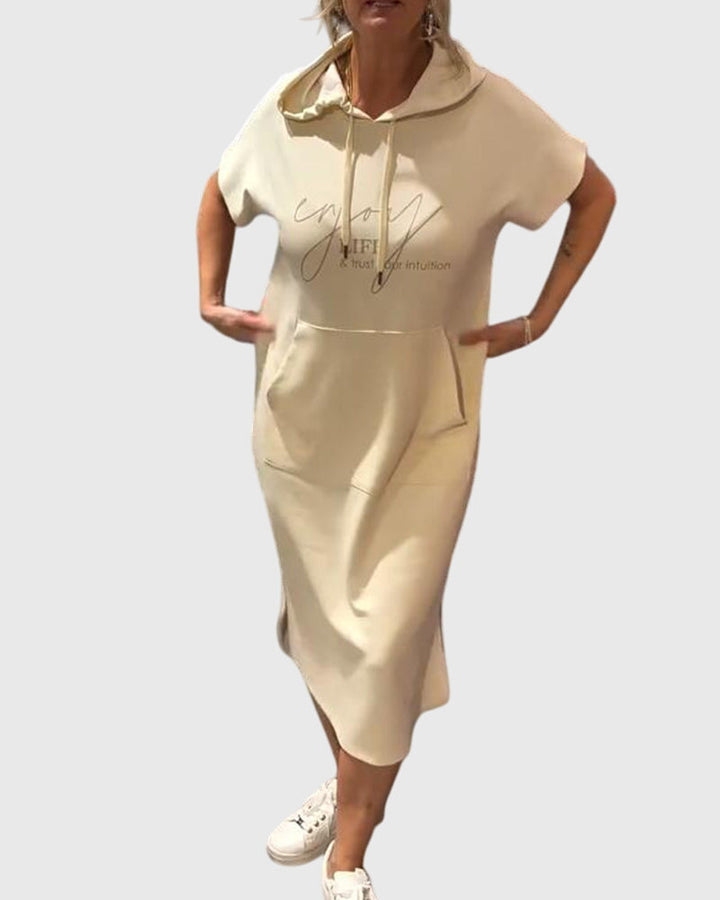 Tracey | Casual Hoodie Dress Beige