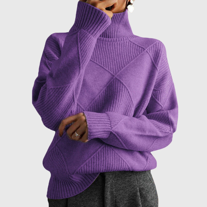 Angela | Roll Neck Jumper Purple