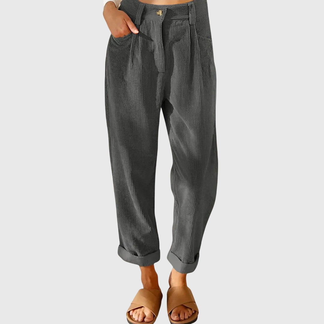 Emilee | Modern Cord Pants Gray