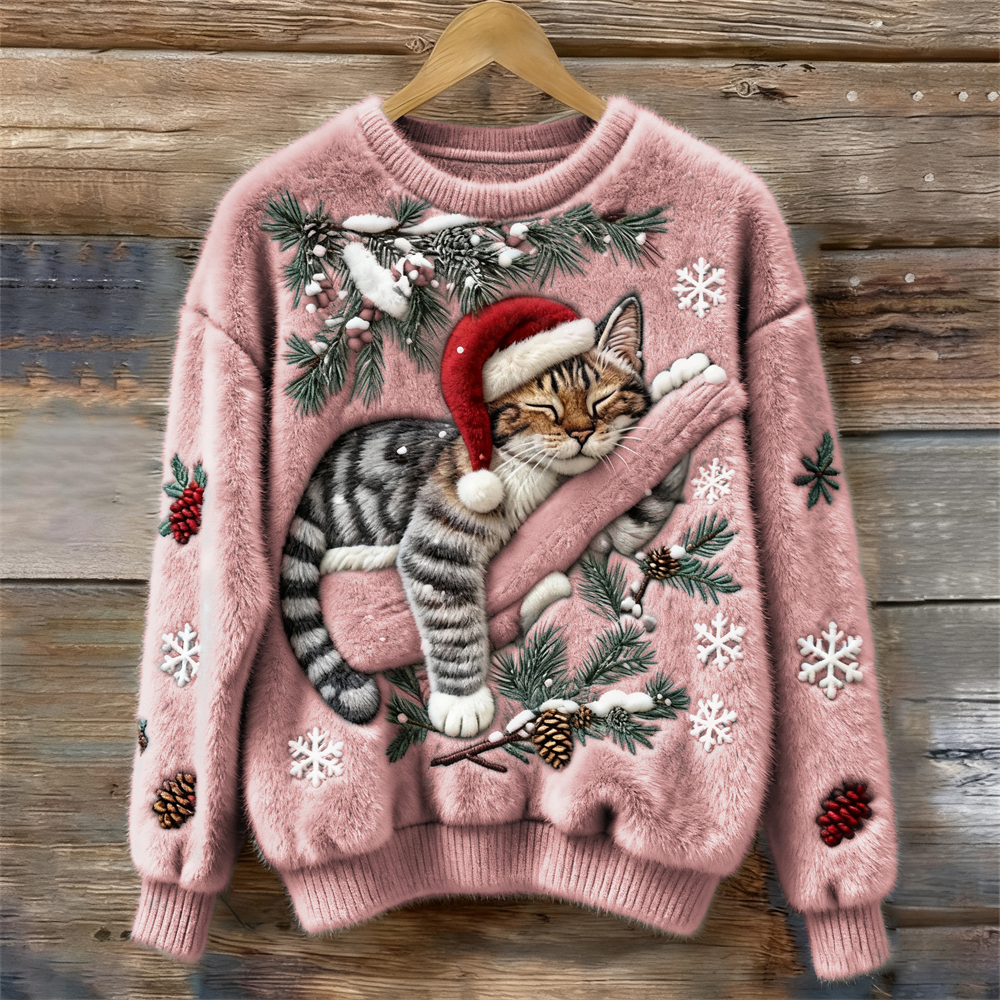 Noelle | Soft Cotton Christmas Sweater Pink
