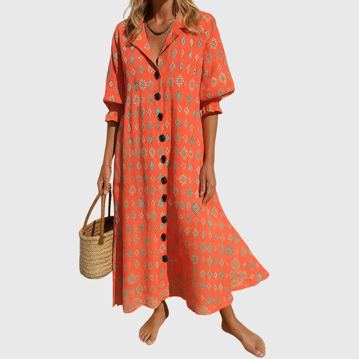 Bente | Elegant Slimming Dress Red