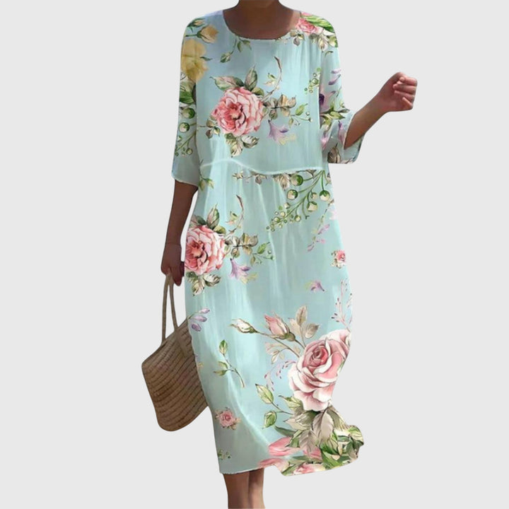 Ruth | Stylish Floral Maxi Dress Blue