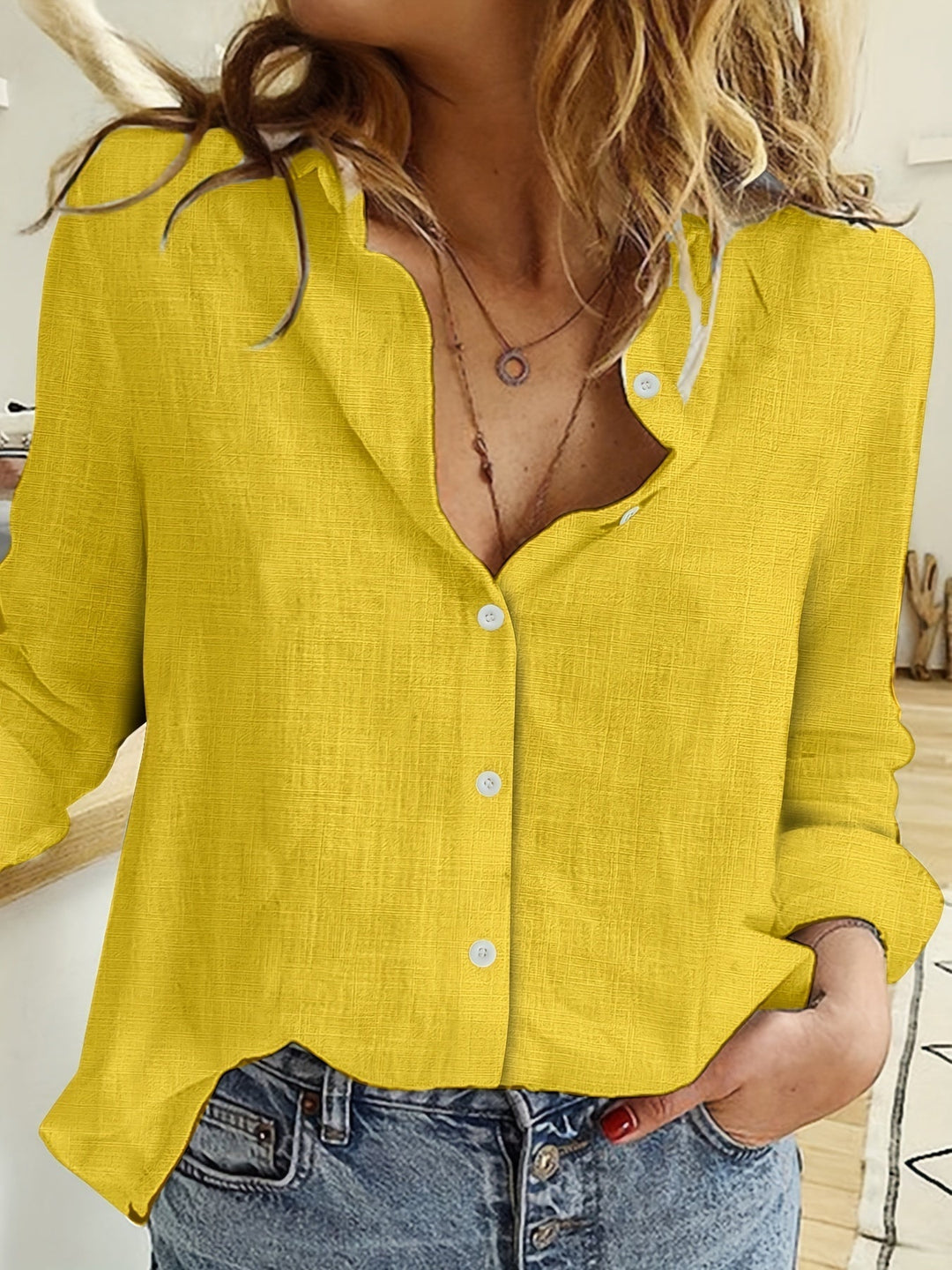 Linda | Linen Shirt Yellow