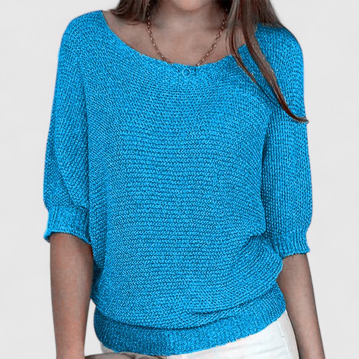 Rachel | Effortless Knit Pullover Light Blue