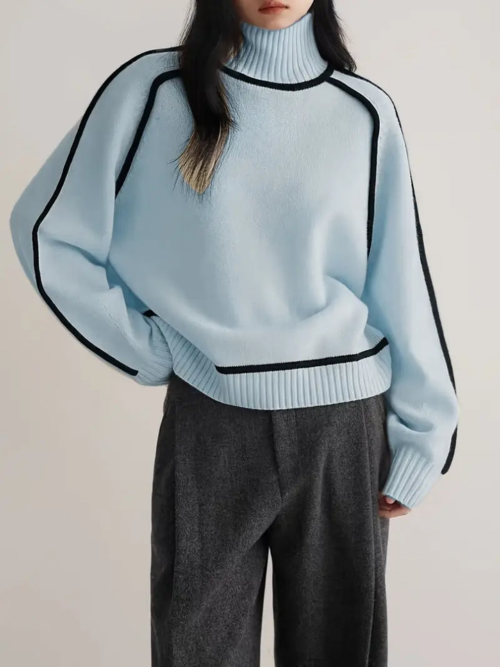 Donna | Elegant Turtleneck Sweater Blue