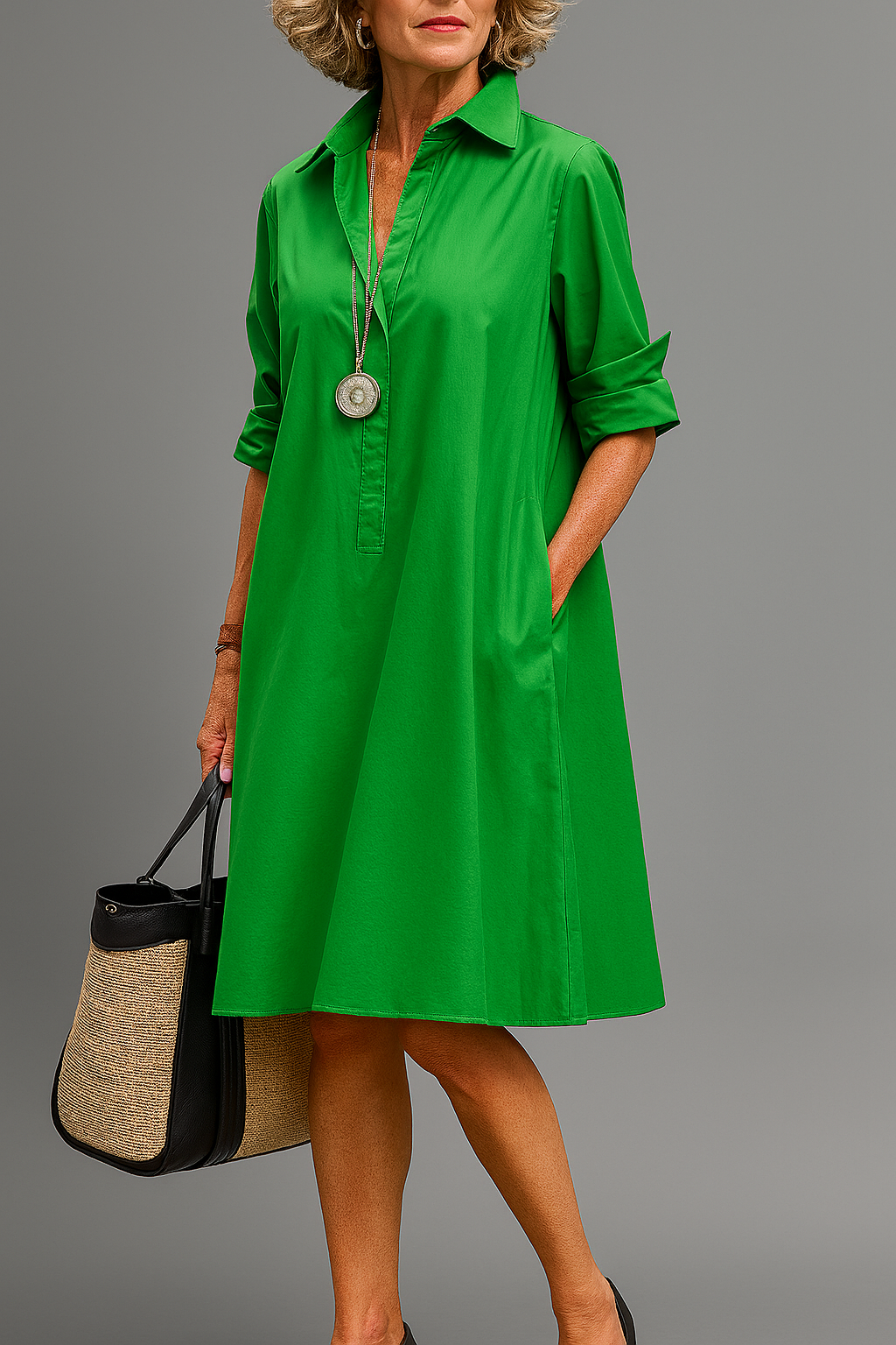 Riley | Sophisticated Midi Dress Green