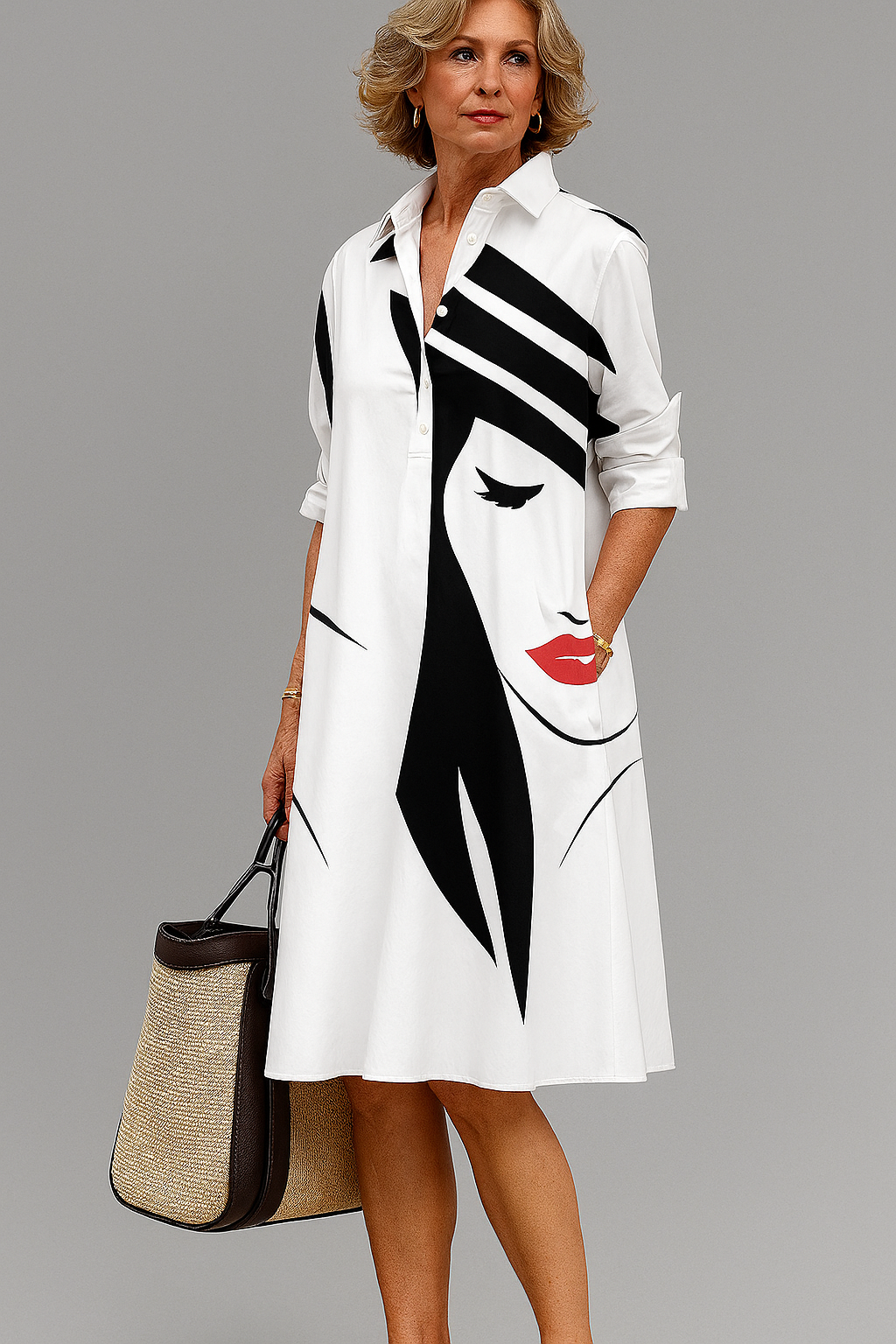 Alicia | Elegant Midi Dress White