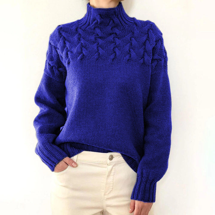 Elena | Warm Knitted Turtleneck Blue