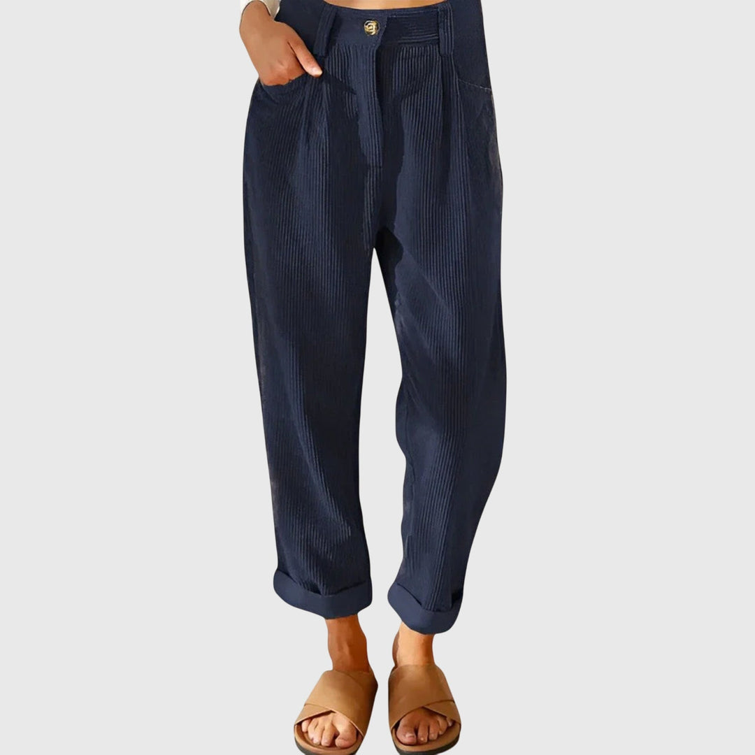 Emilee | Modern Cord Pants Blue