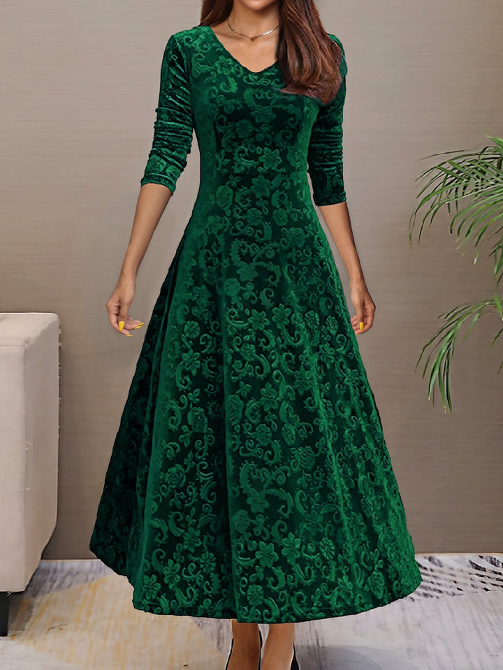 Kylie™ | Holiday Velvet Maxi Dress Green