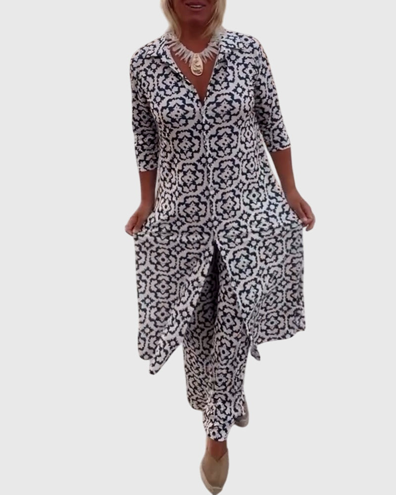 Sanne | Elegant Vintage Two-Piece Set White