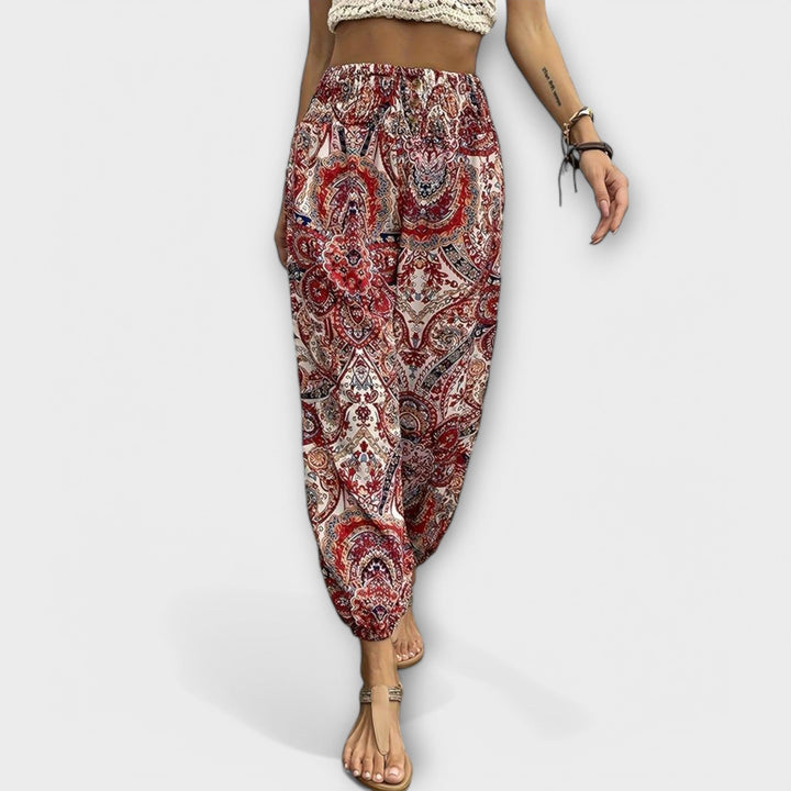 Emily | Ethnic Graphic Pants Red