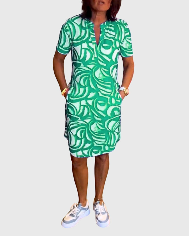 Juanita | Flattering Avenue Walk Dress Green