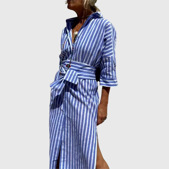 Jada | Classic Striped Dress Blue