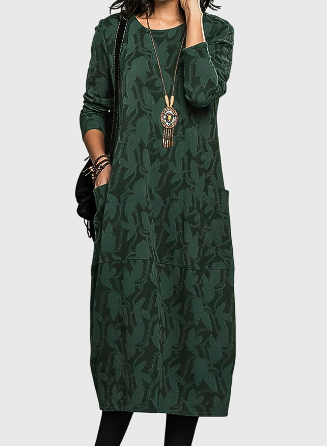 Julia | Casual Round-Neck Dress Green
