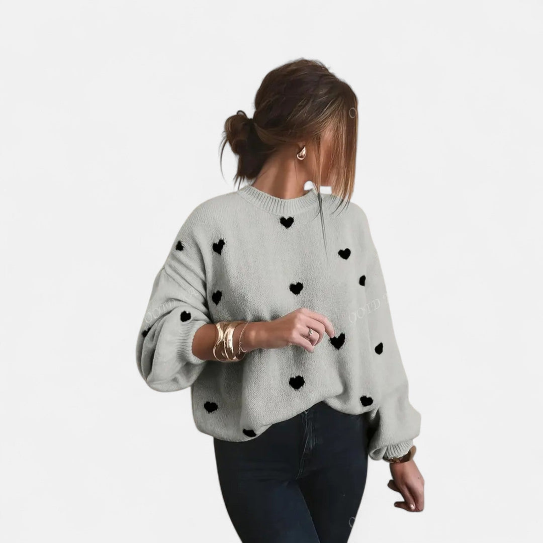 Isla | Hearts Jumper Grey