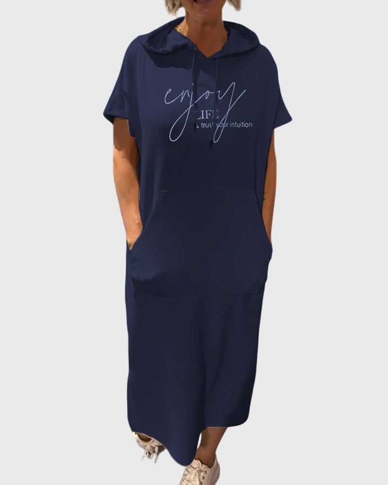 Tracey | Casual Hoodie Dress Navy Blue