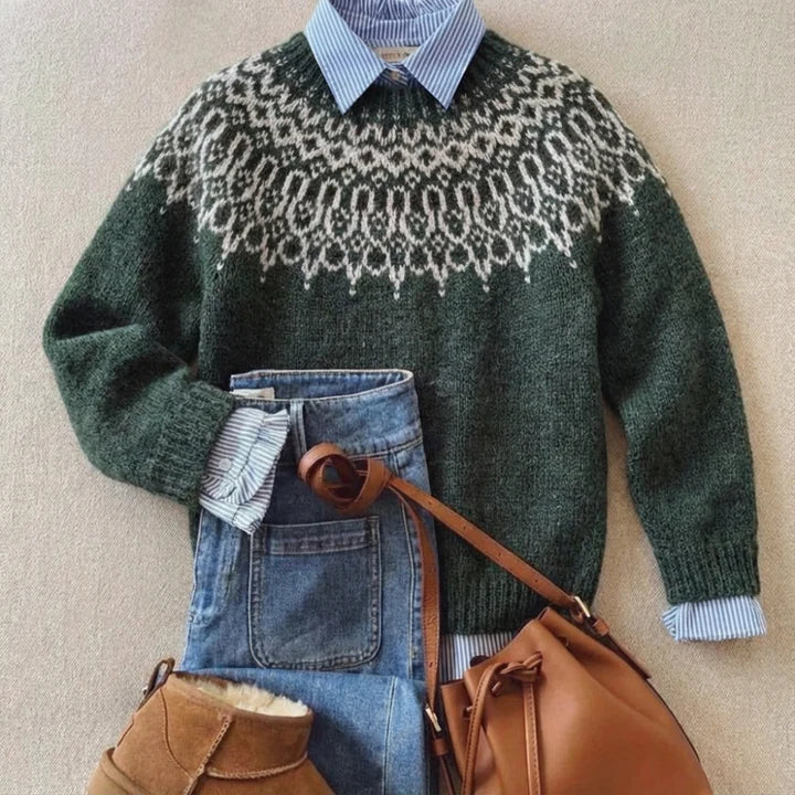 Tundra™ | Elegant Vintage Knit Sweater Green