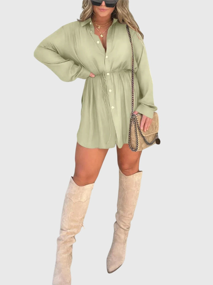 Faye | Elegant Romper Dress Mint Green