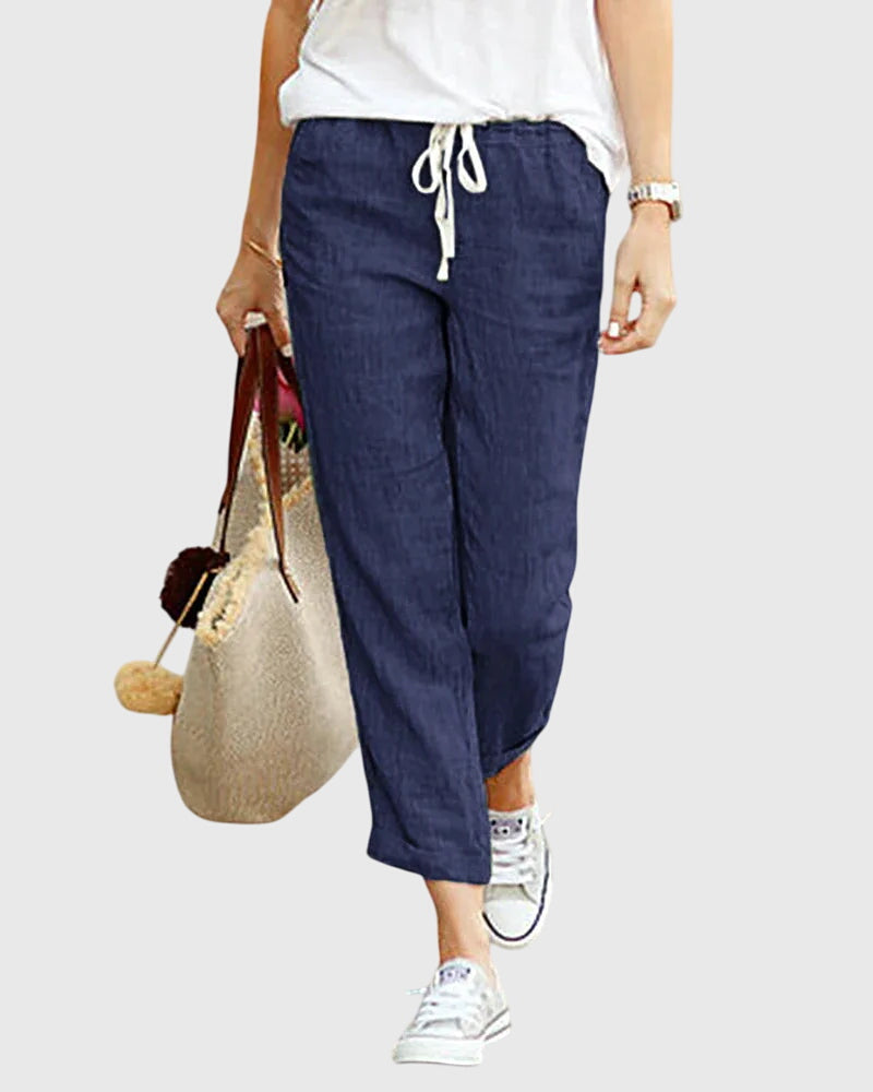 Georgia | Elegant Summer Pants Navy Blue