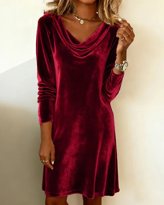 Frosina™ | Loose-Fit Velvet Dress
