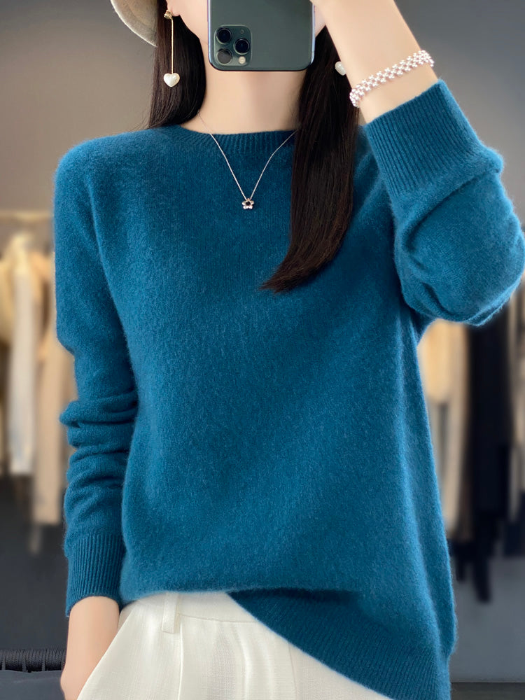 Anette | Cozy Cotton Sweater Blue-green
