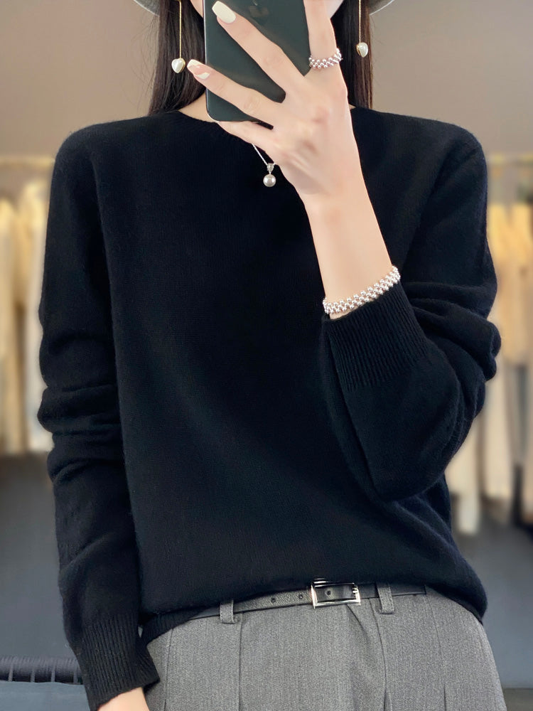 Anette | Cozy Cotton Sweater Black