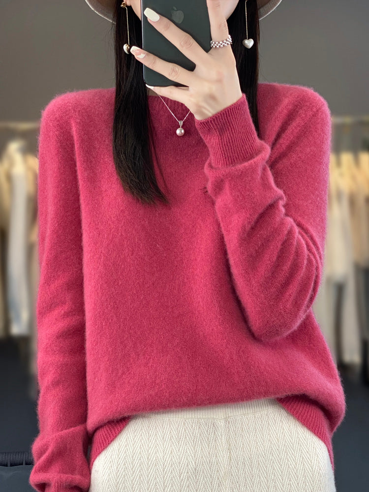 Anette | Cozy Cotton Sweater Raspberry red