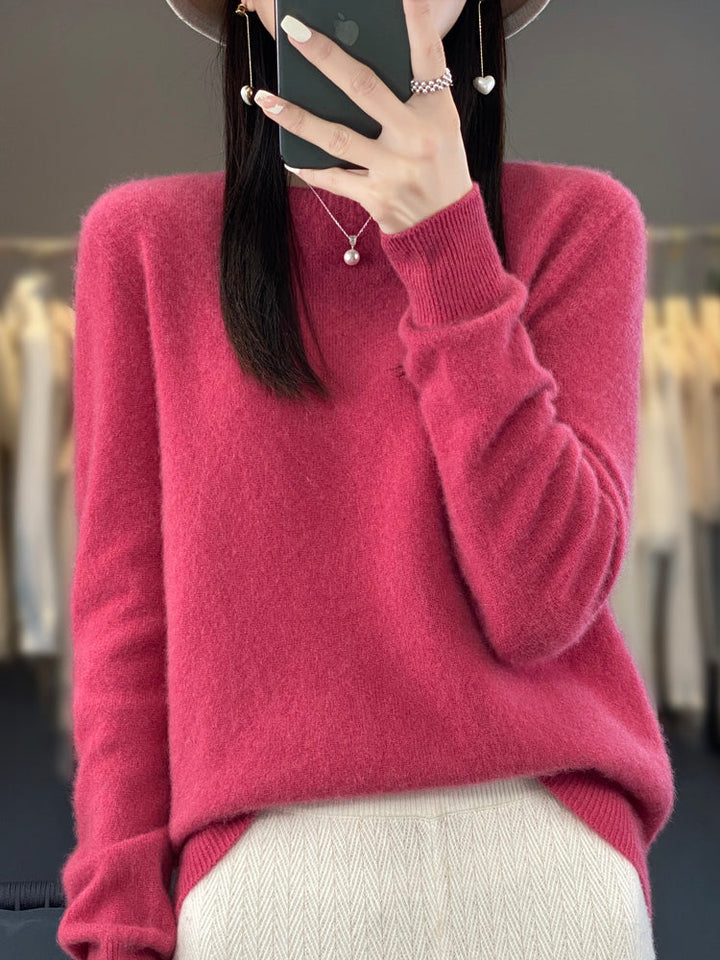 Anette | Cozy Cotton Sweater Raspberry red
