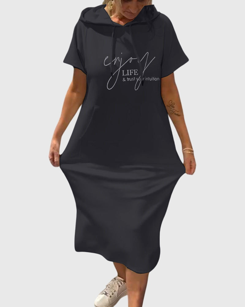 Tracey | Casual Hoodie Dress Black