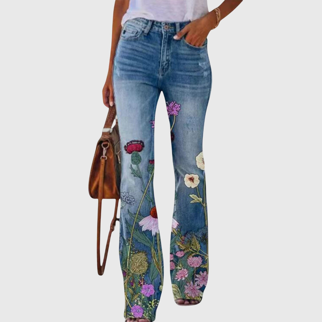 Cheri | Floral Print Pants Yellow Flower