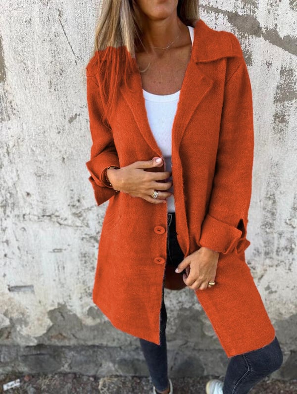 Merja | Casual Wool Jacket Orange