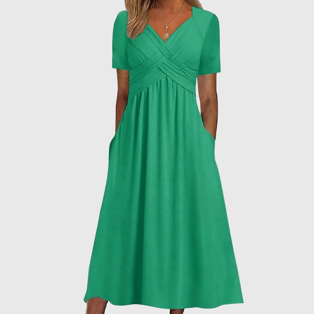 Veronica | Midi Dress with Tummy Control Green