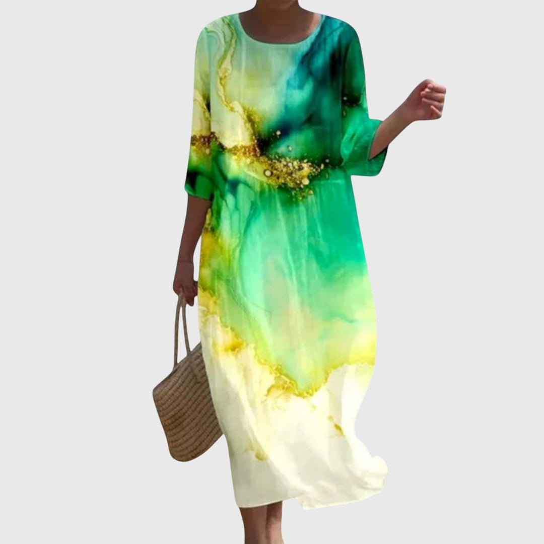 Ruth | Stylish Floral Maxi Dress Dark Green