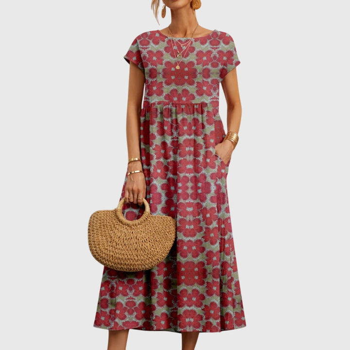 Vicki | Chic Floral Dress Red