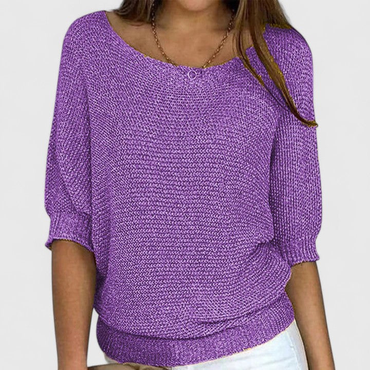 Rachel | Effortless Knit Pullover Purple