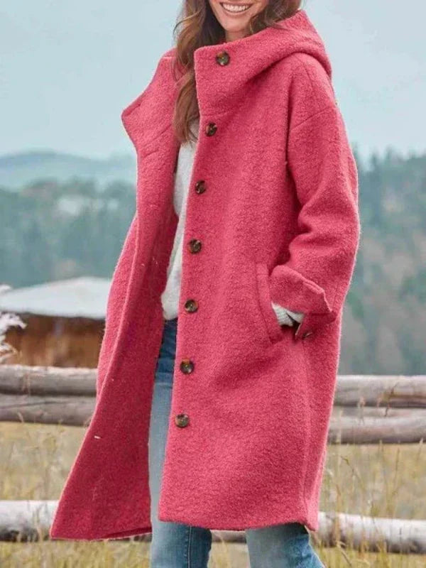 Amelie | Stylish Long Winter Coat Pink