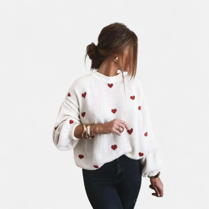 Isla | Hearts Jumper Ivory