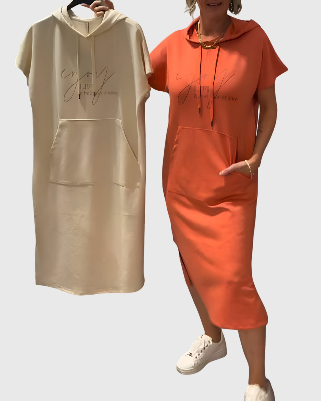 Tracey | Casual Hoodie Dress Orange