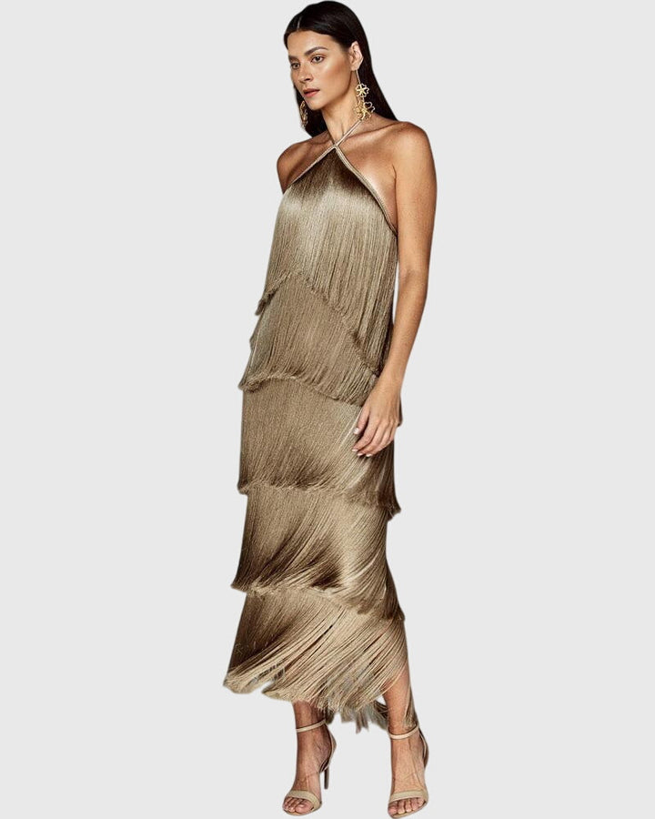 Arlette | Tassel Dress Brown