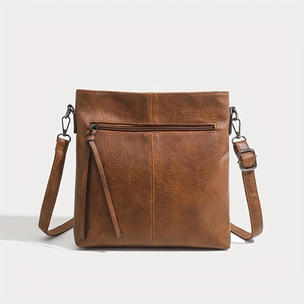 Lena Retro Square Crossbody Bag Brown