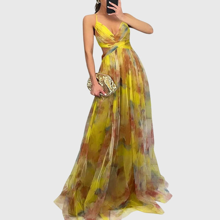Claudette | Floral Maxi Dress Yellow