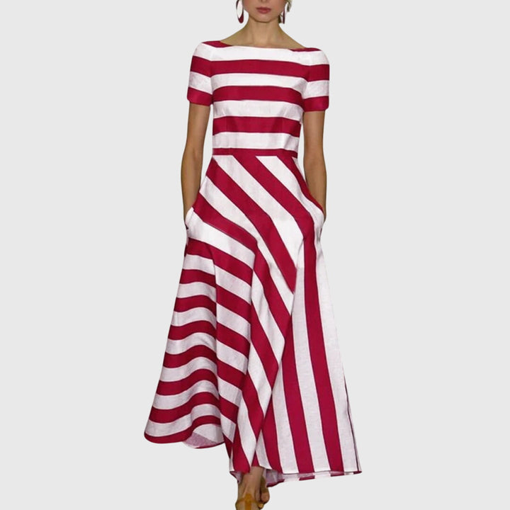Nora | Striped Dress Red