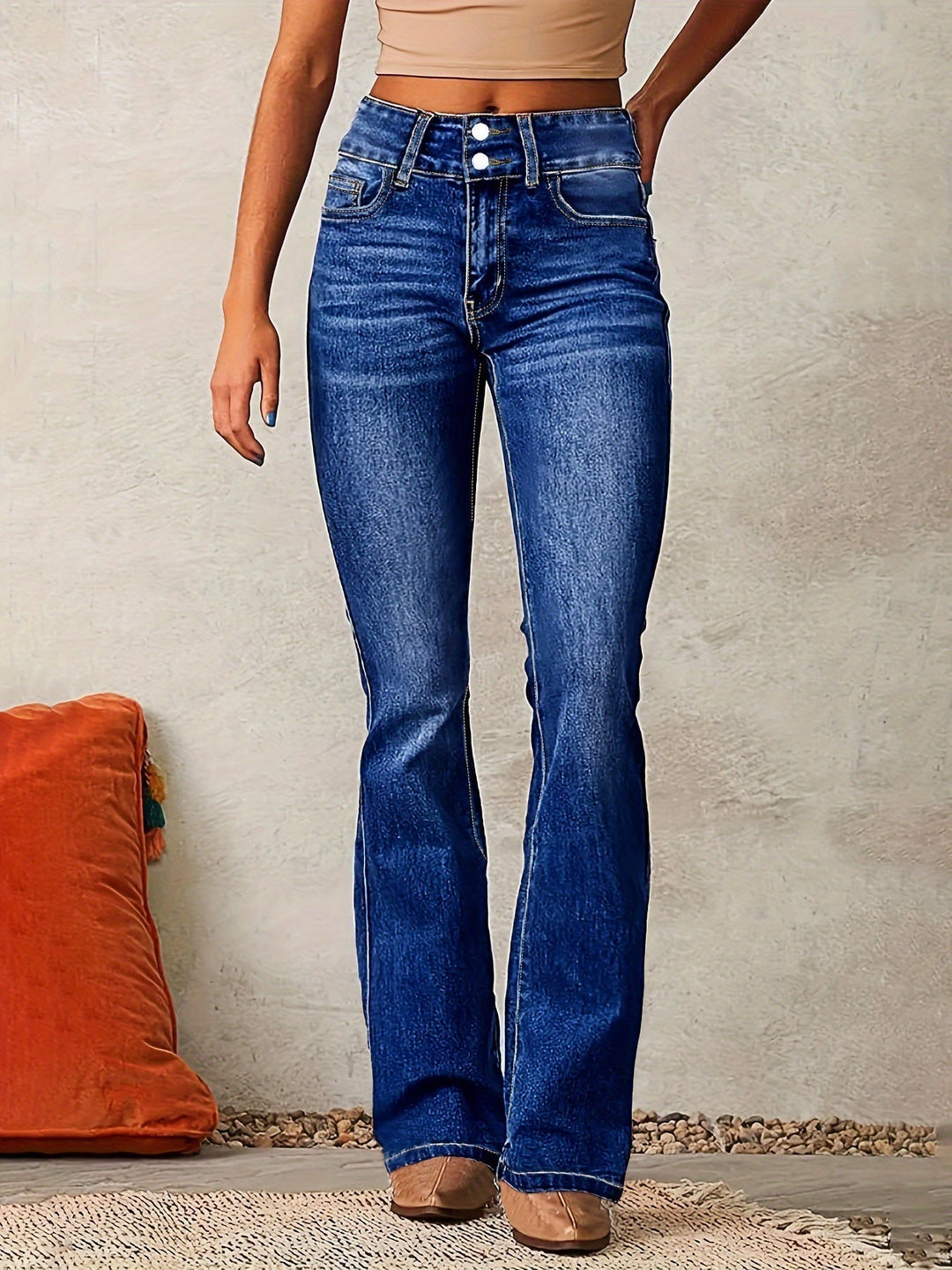 Melanie | High Waisted Flared Jeans Dark Blue