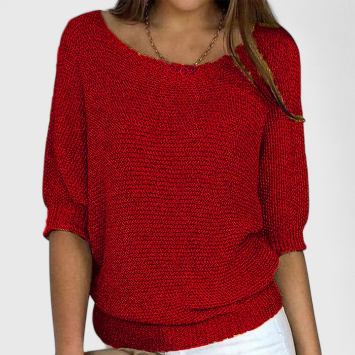 Rachel | Effortless Knit Pullover Red