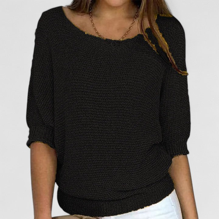 Rachel | Effortless Knit Pullover Black