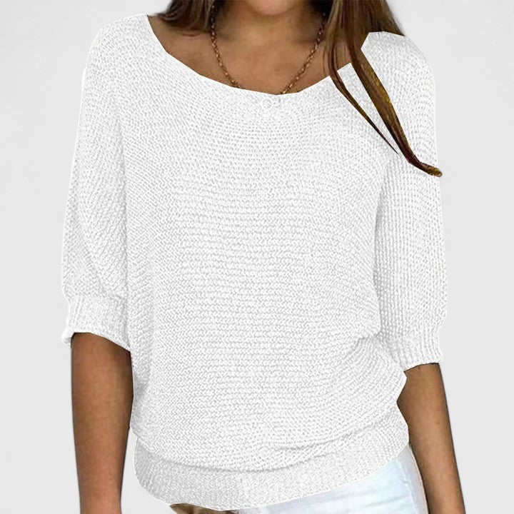 Rachel | Effortless Knit Pullover White