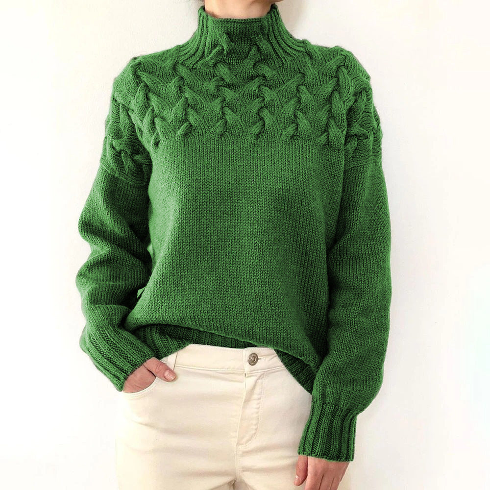 Elena | Warm Knitted Turtleneck Green